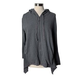 Eileen Fisher Organic Cotton Full Zip Hooded Sweatshirt Womens Large Minimalist